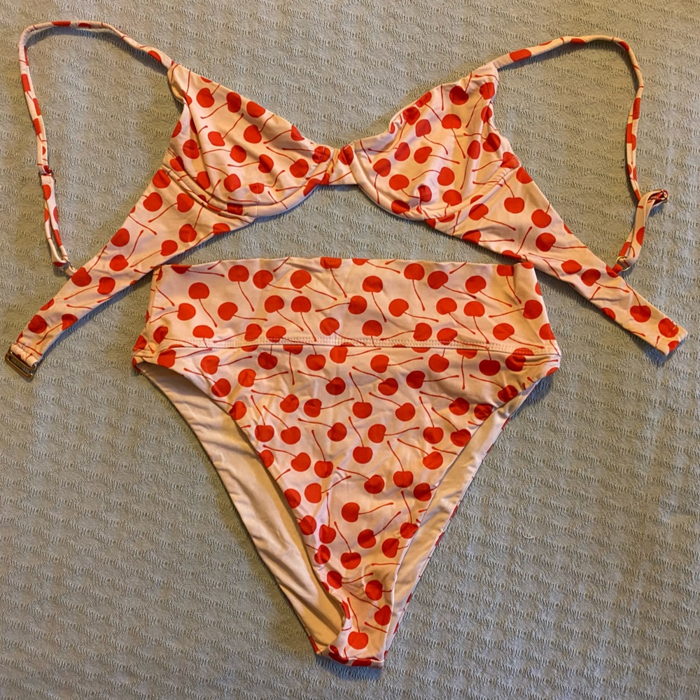 Beach Riot Cherry Highway Bikini Set (Free People / Vintage Style)